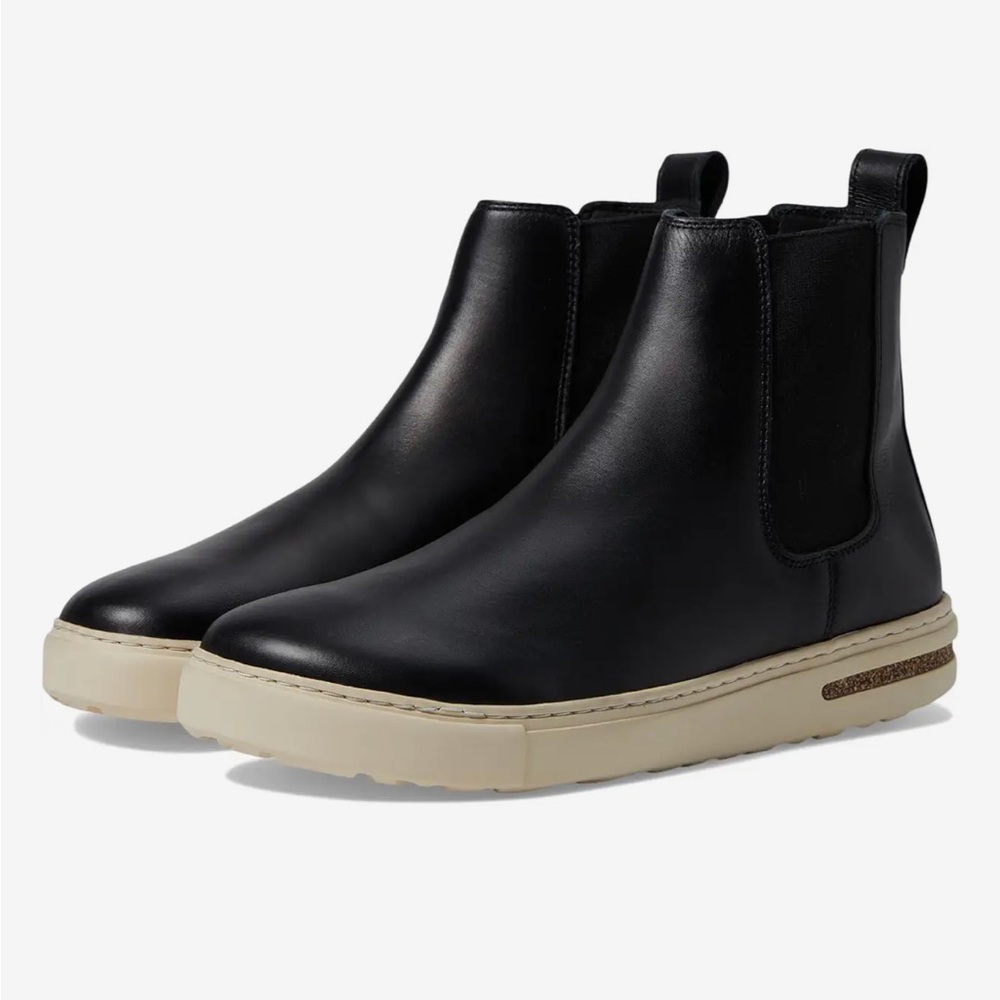 NEW BIRKENSTOCK women's bend leather chelsea boots in black SZ US 7/ EU 38